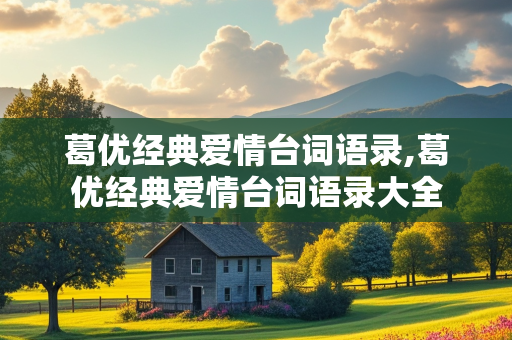 葛优经典爱情台词语录,葛优经典爱情台词语录大全