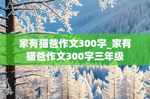 家有猫爸作文300字_家有猫爸作文300字三年级