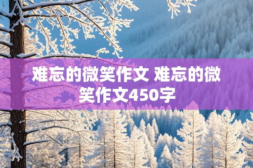 难忘的微笑作文 难忘的微笑作文450字