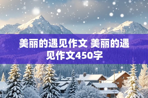 美丽的遇见作文 美丽的遇见作文450字