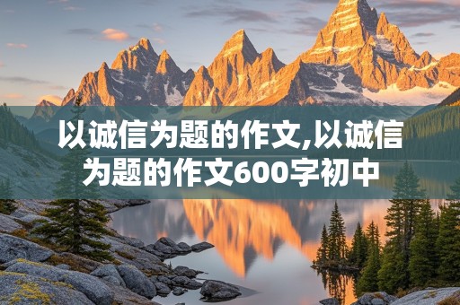 以诚信为题的作文,以诚信为题的作文600字初中