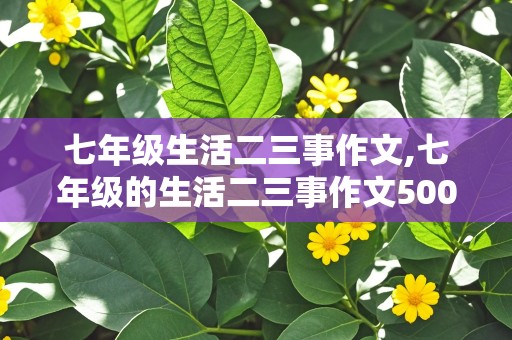 七年级生活二三事作文,七年级的生活二三事作文500字