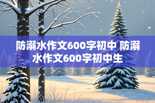 防溺水作文600字初中 防溺水作文600字初中生