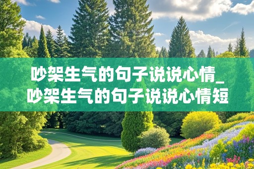 吵架生气的句子说说心情_吵架生气的句子说说心情短语