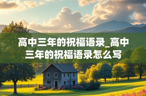 高中三年的祝福语录_高中三年的祝福语录怎么写