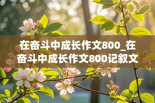 在奋斗中成长作文800_在奋斗中成长作文800记叙文