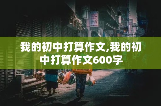 我的初中打算作文,我的初中打算作文600字