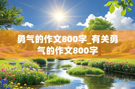 勇气的作文800字_有关勇气的作文800字