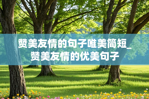 赞美友情的句子唯美简短_赞美友情的优美句子