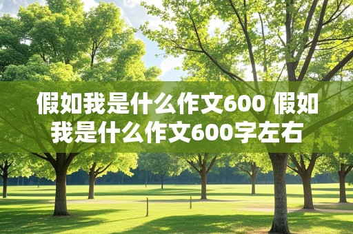 假如我是什么作文600 假如我是什么作文600字左右