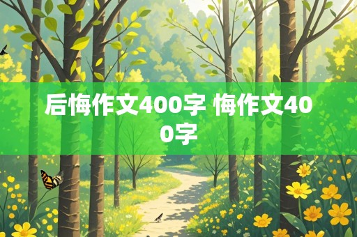 后悔作文400字 悔作文400字