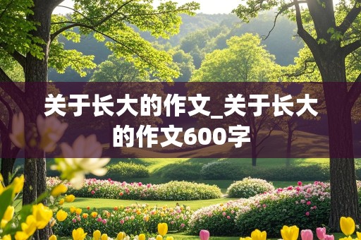 关于长大的作文_关于长大的作文600字