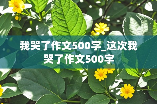 我哭了作文500字_这次我哭了作文500字