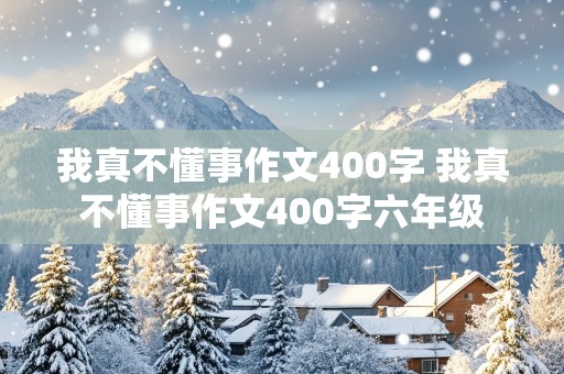 我真不懂事作文400字 我真不懂事作文400字六年级