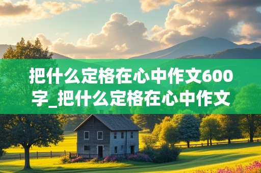 把什么定格在心中作文600字_把什么定格在心中作文600字,非常好背