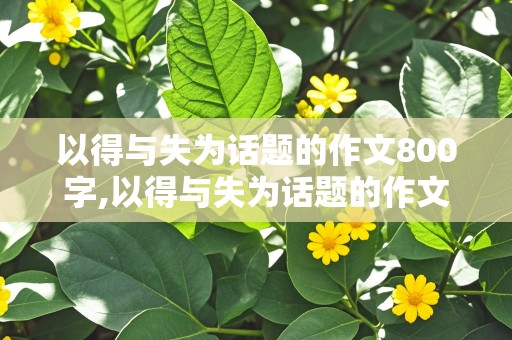 以得与失为话题的作文800字,以得与失为话题的作文800字议论文