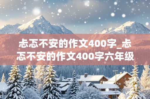 忐忑不安的作文400字_忐忑不安的作文400字六年级