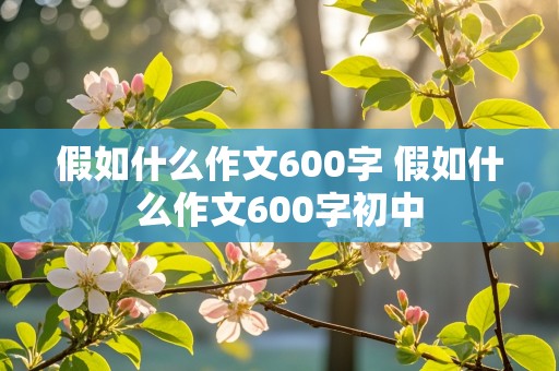 假如什么作文600字 假如什么作文600字初中