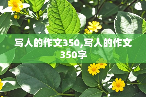 写人的作文350,写人的作文350字