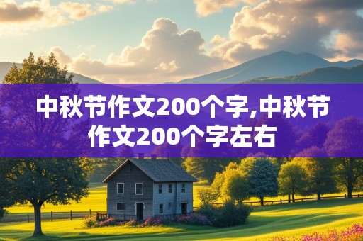 中秋节作文200个字,中秋节作文200个字左右