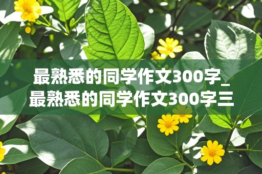 最熟悉的同学作文300字_最熟悉的同学作文300字三年级