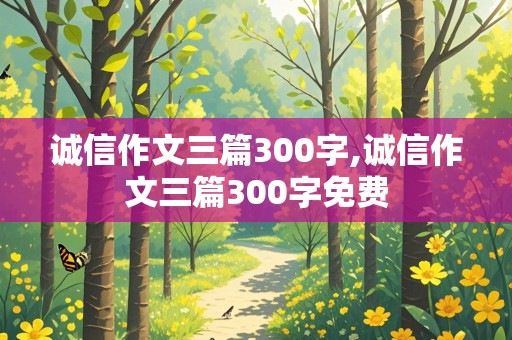 诚信作文三篇300字,诚信作文三篇300字免费