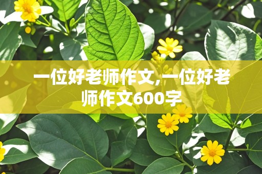 一位好老师作文,一位好老师作文600字