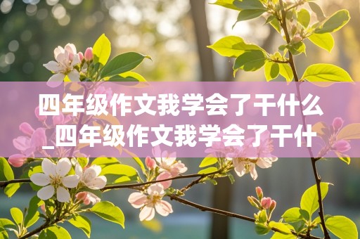 四年级作文我学会了干什么_四年级作文我学会了干什么400字