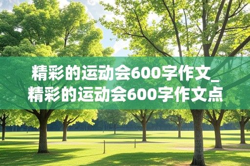 精彩的运动会600字作文_精彩的运动会600字作文点面结合