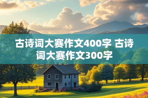 古诗词大赛作文400字 古诗词大赛作文300字