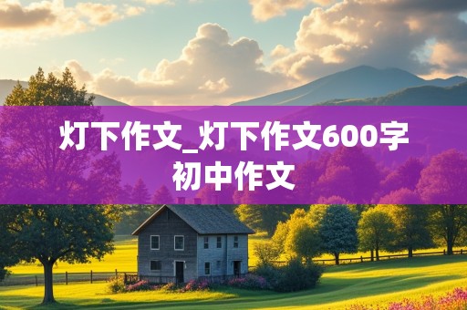 灯下作文_灯下作文600字初中作文