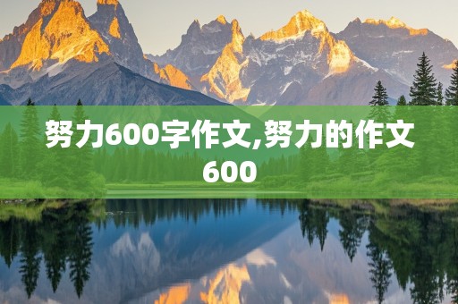 努力600字作文,努力的作文600