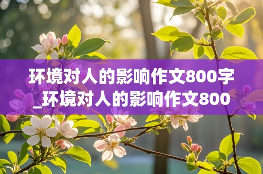 环境对人的影响作文800字_环境对人的影响作文800字议论文