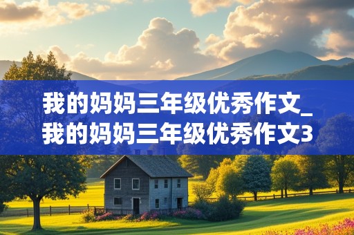 我的妈妈三年级优秀作文_我的妈妈三年级优秀作文300字