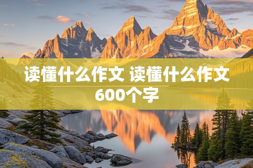 读懂什么作文 读懂什么作文600个字