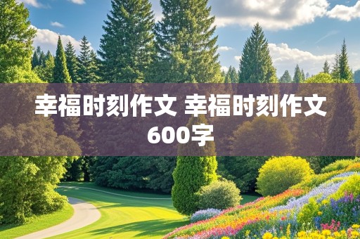 幸福时刻作文 幸福时刻作文600字