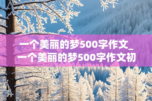 一个美丽的梦500字作文_一个美丽的梦500字作文初二