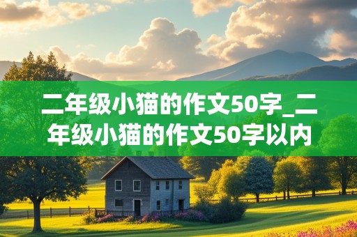 二年级小猫的作文50字_二年级小猫的作文50字以内