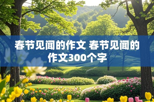 春节见闻的作文 春节见闻的作文300个字