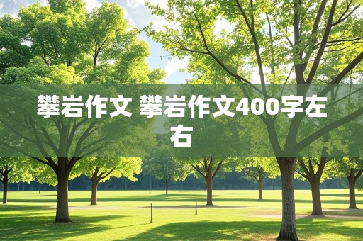 攀岩作文 攀岩作文400字左右