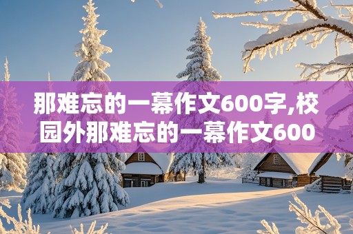 那难忘的一幕作文600字,校园外那难忘的一幕作文600字