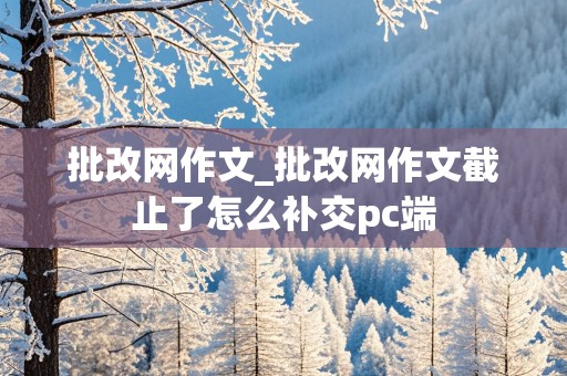 批改网作文_批改网作文截止了怎么补交pc端