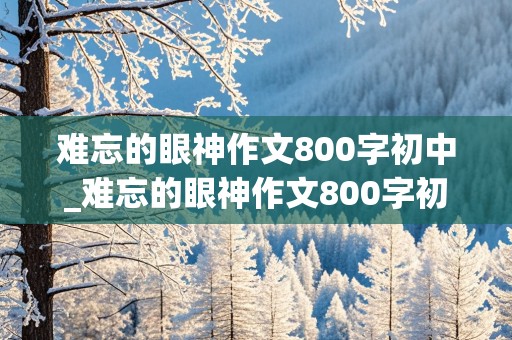 难忘的眼神作文800字初中_难忘的眼神作文800字初中优美