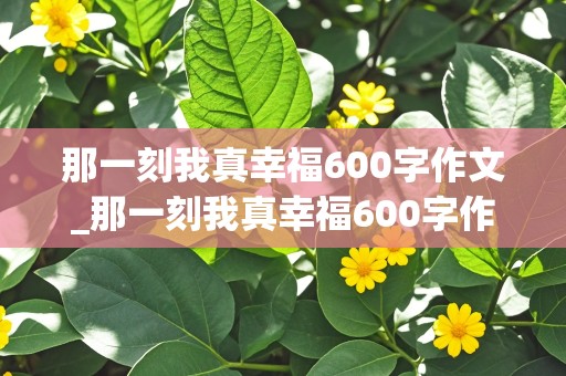 那一刻我真幸福600字作文_那一刻我真幸福600字作文初中