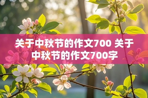 关于中秋节的作文700 关于中秋节的作文700字