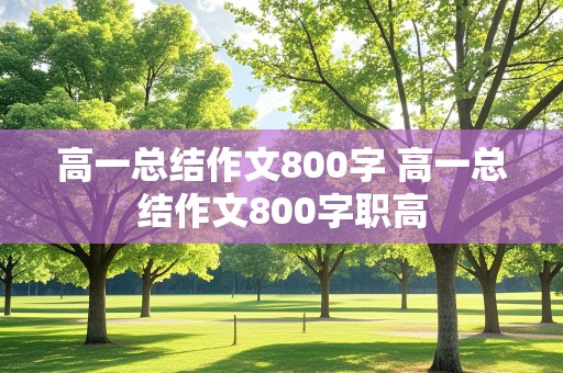 高一总结作文800字 高一总结作文800字职高