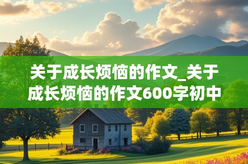 关于成长烦恼的作文_关于成长烦恼的作文600字初中