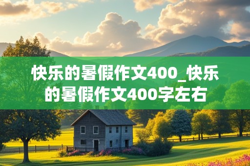 快乐的暑假作文400_快乐的暑假作文400字左右