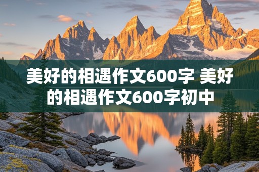 美好的相遇作文600字 美好的相遇作文600字初中