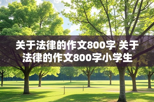 关于法律的作文800字 关于法律的作文800字小学生